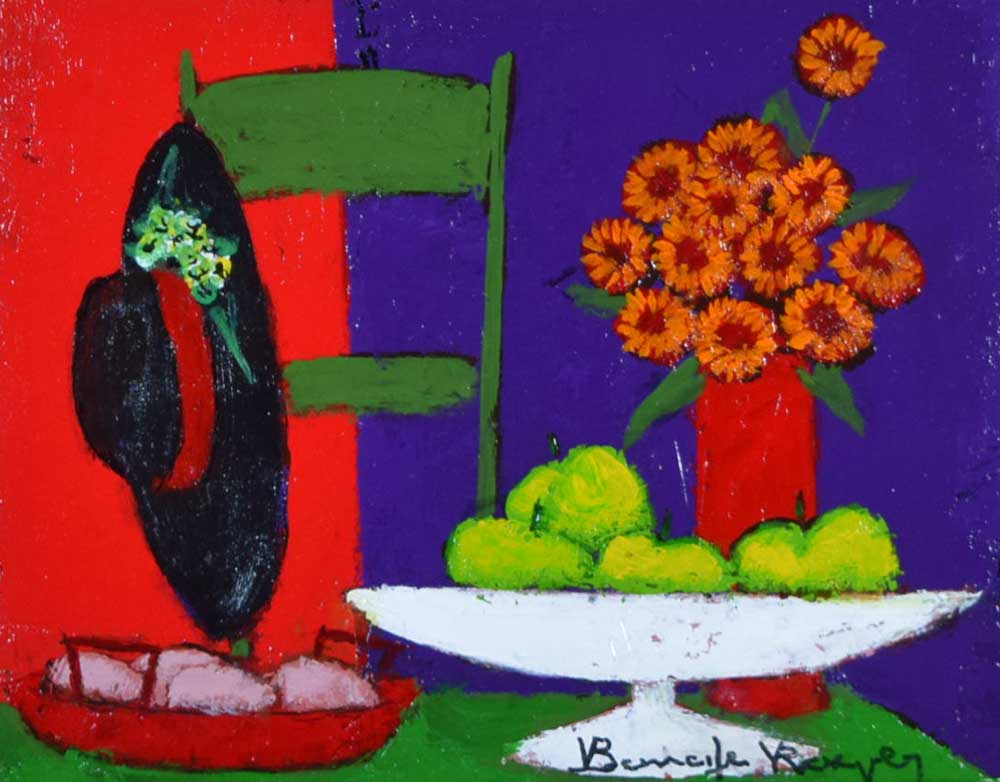 真作 ロジェ・ボナフェ ROGER BONAFE 油彩 糸杉 真作 ロジェ・ボナフェ