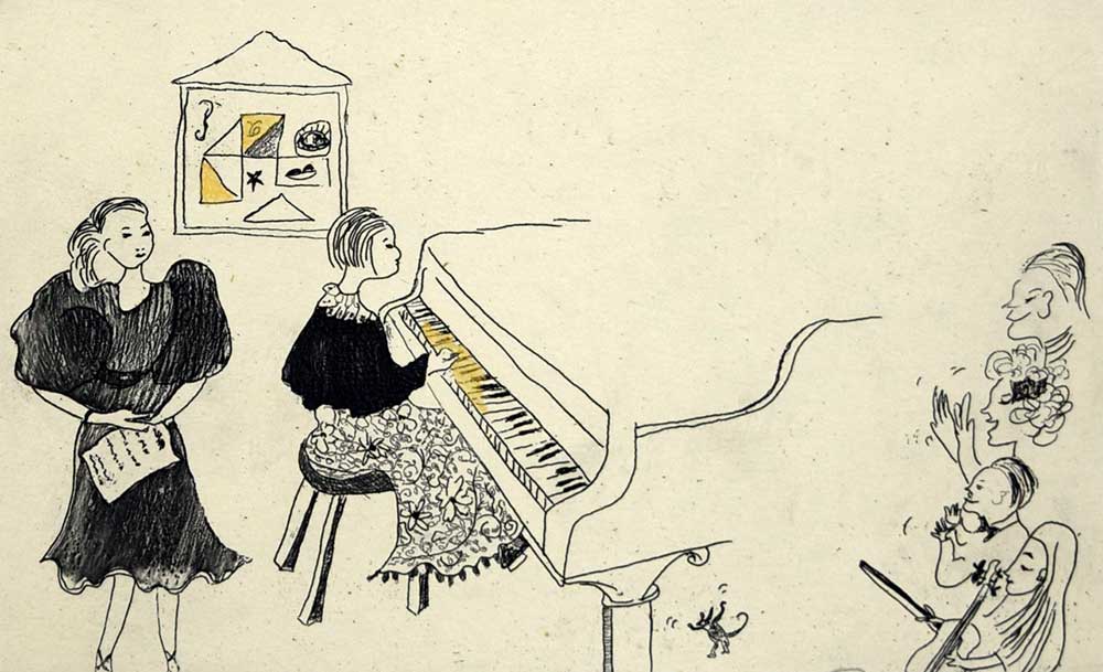 真作フジコヘミングくりくりシルクスクリーンAP