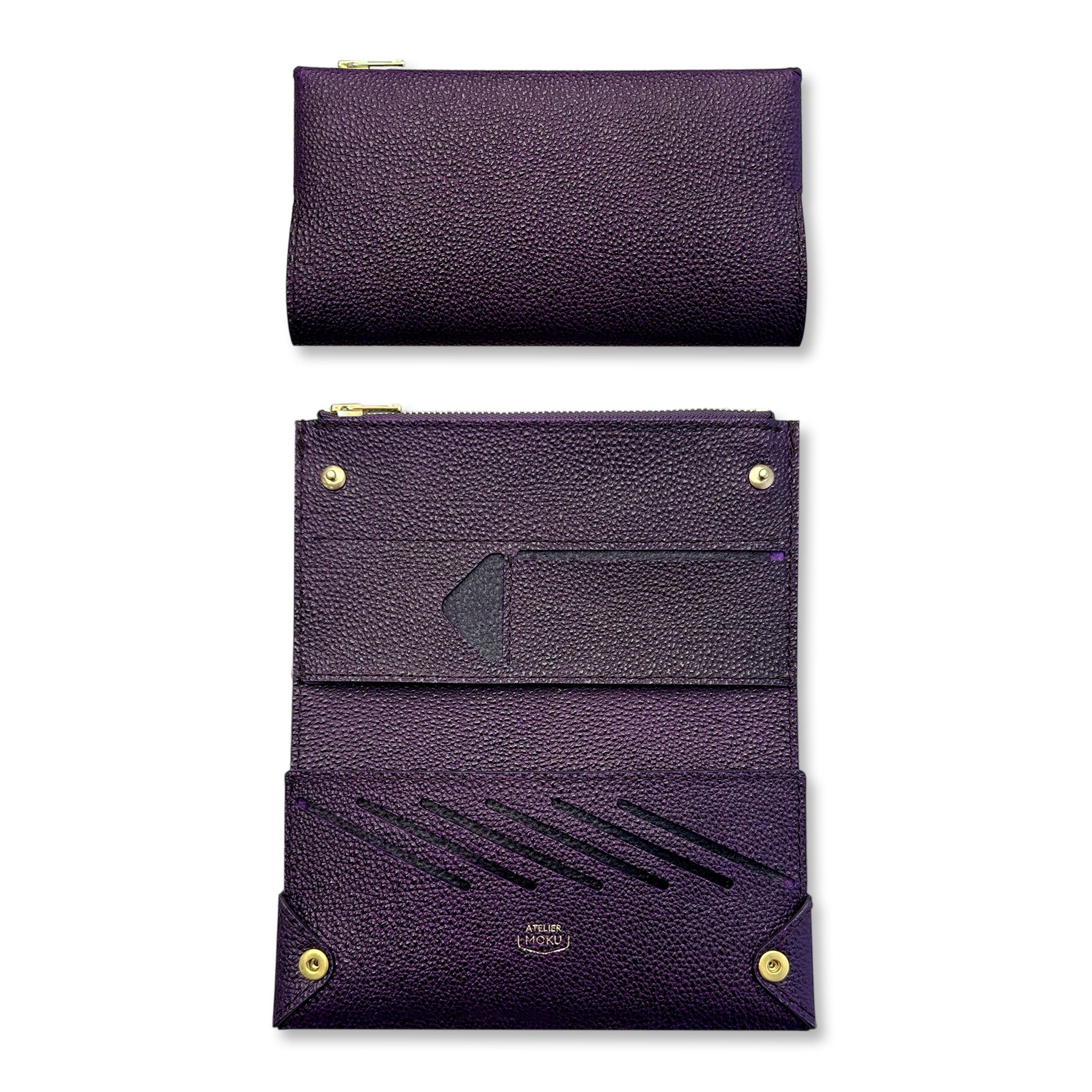 小さく薄い長財布UNO ver.2 Plus 黒桟革