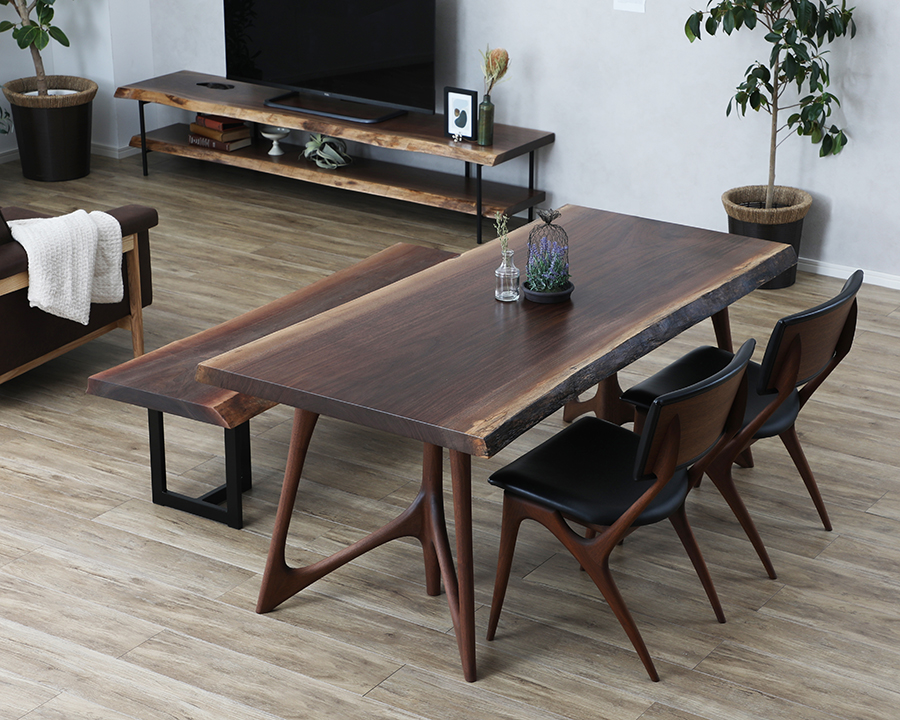 一枚板テーブルの脚について ～ウォールナット編～ | 一枚板テーブル