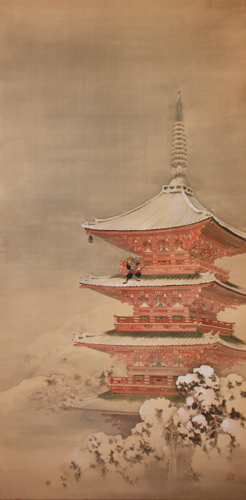 真作】佐藤古岫/山家間日図/山家人物図/掛軸☆宝船☆Y-209 JM 真作