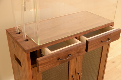 無垢オーダーアクアキャビネット/水槽台 Cube a Stump (glass) - 無垢