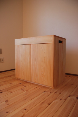 無垢オーダーアクアキャビネット/水槽台 Cube a Stump (wood) - 無垢