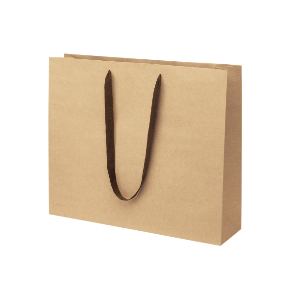 茶色の中サイズ紙袋 400枚 21x14x27cm 紙袋 高級 手提げ 茶 K-400 400W