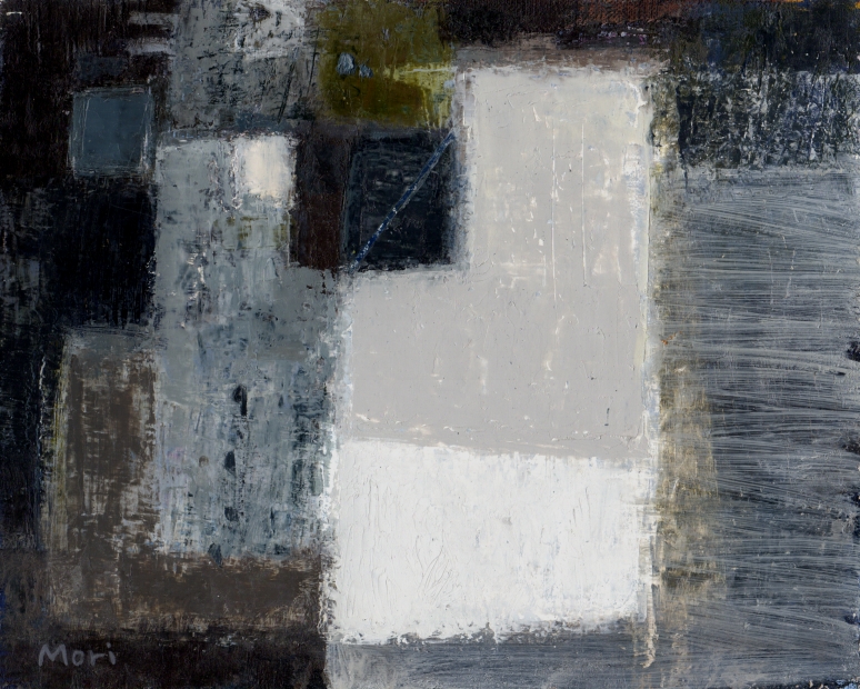 抽象画の絵画を油絵で描いた森嘉一の抽象画「夜のかたち」を通販で販売