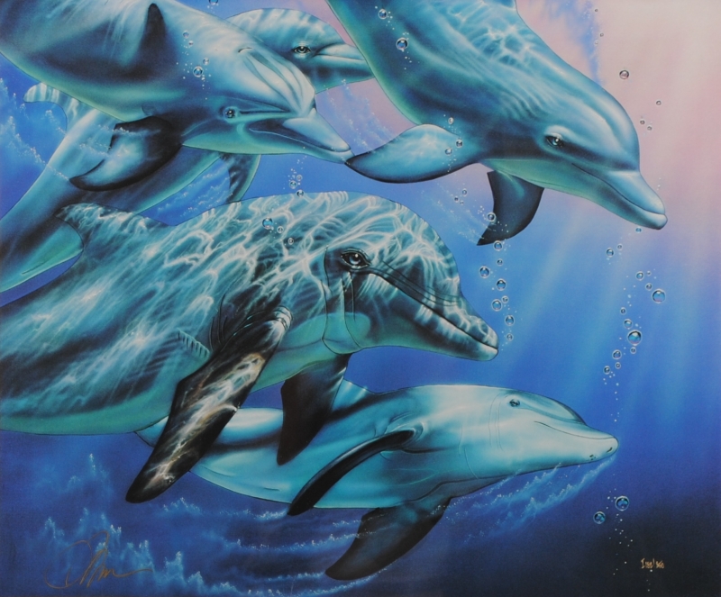 ラッセンのイルカのシンホニー 楽天市場】ラッセン 絵画 21.5×27.5cm