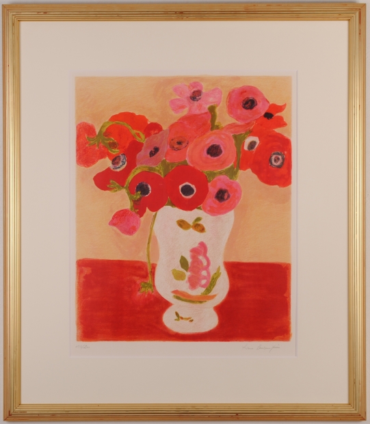 花の絵画をリトグラフの版画で制作したピエール・ボンコンパンの花の絵