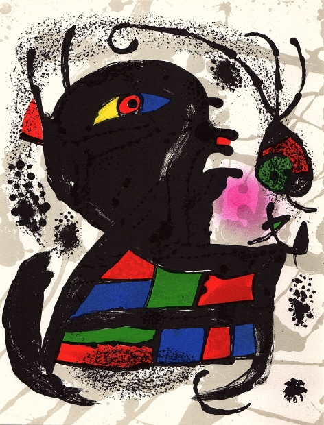 リトグラフ J.MIRO 1975 ミロの庭 版上サイン リトグラフ J.MIRO 1975