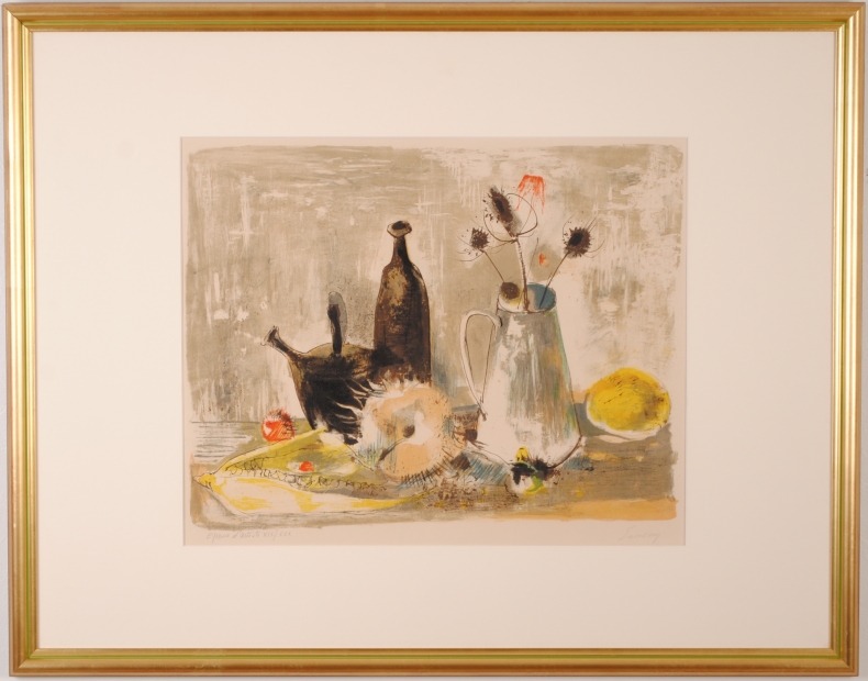 ジャン•ジャンセン フランス 人形のある静物 リトグラフ