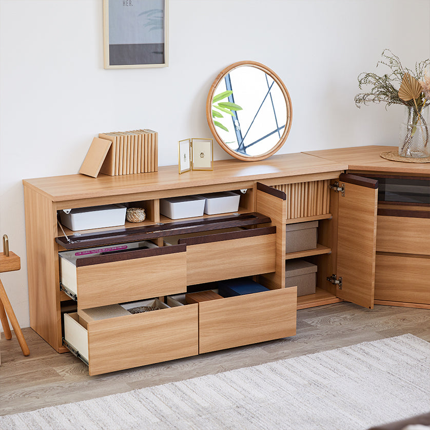 大川家具｜モーブル サイドボード テレビ台 ハイタイプ 収納付き