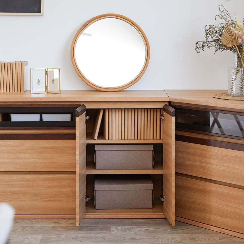 大川家具｜モーブル サイドボード テレビ台 ハイタイプ 収納付き