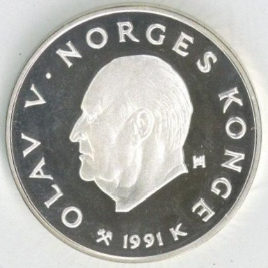 ノルウェー 100クローネ 銀貨 1994年 プルーフ 古銭 コイン