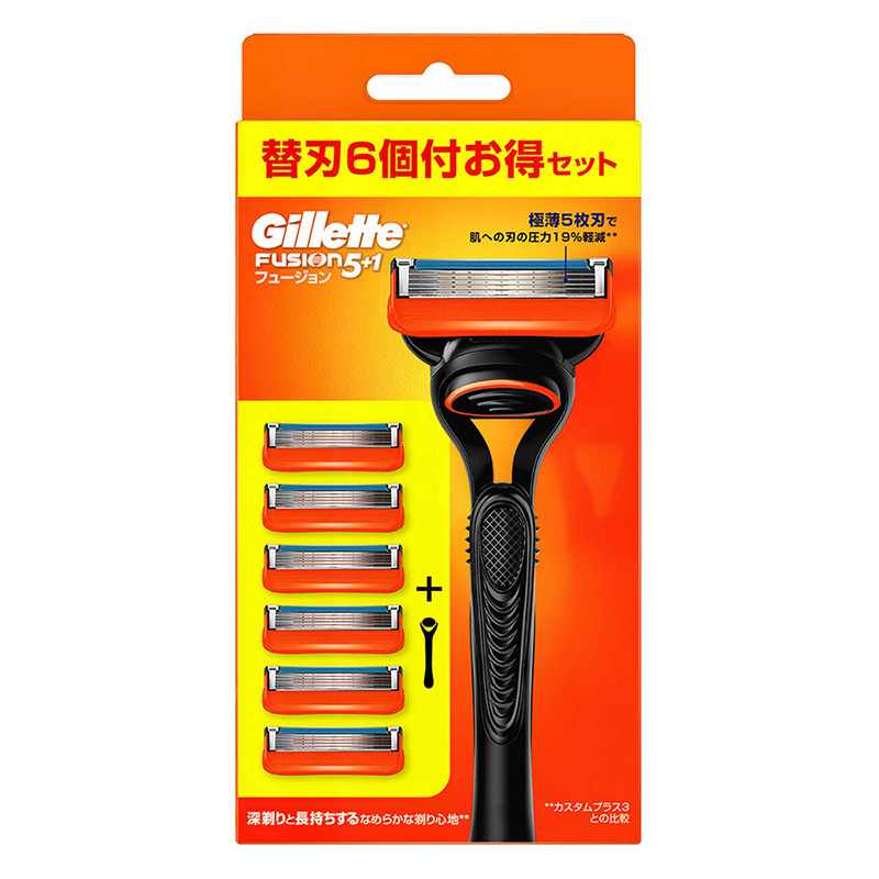 Gilletteジレット フュージョン マニュアル ホルダー替刃6個付