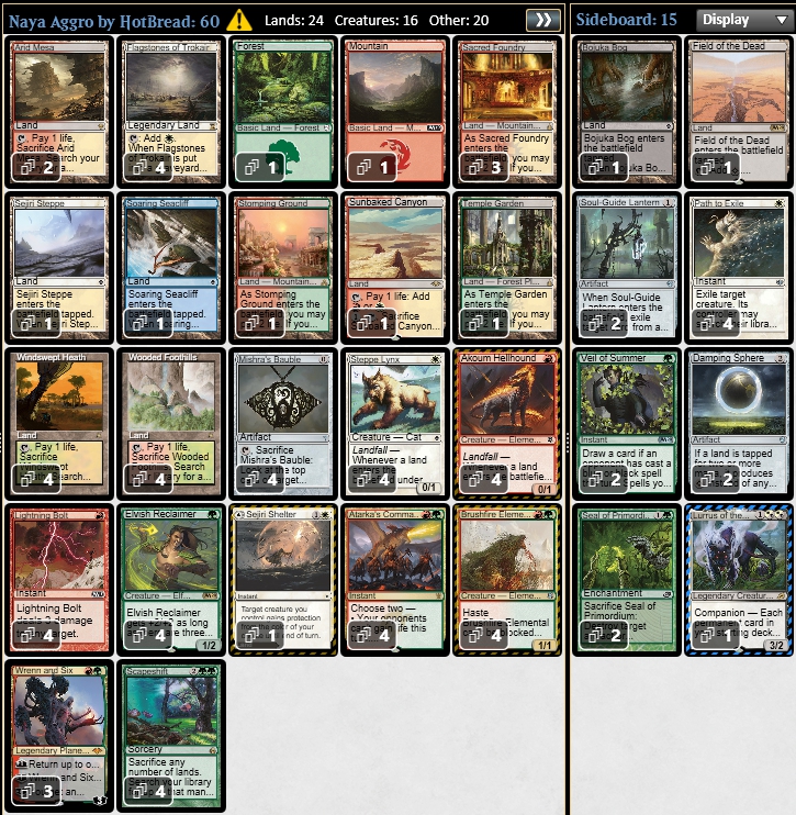 上陸ナヤ、《不朽の理想》、《軍団のまとめ役、ウィノータ》 in モダン