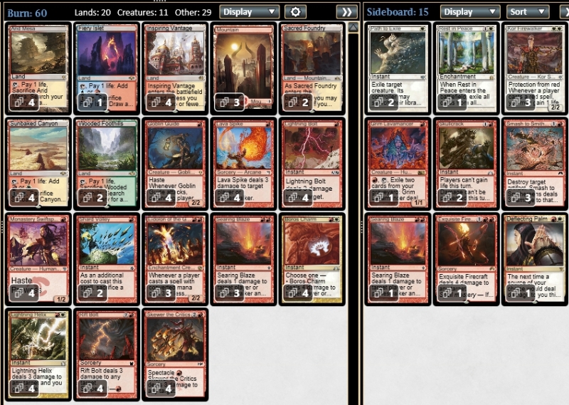 mtg レガシー MTG レガシー バーン デッキ 赤単 バーン デッキ 60枚+