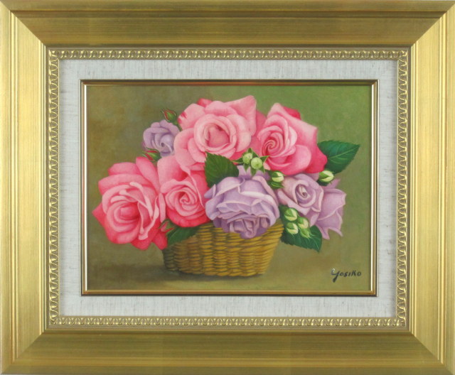 絵画 インテリア 絵 油絵 F4-070302 花 ばら 絵画 インテリア 絵 油絵