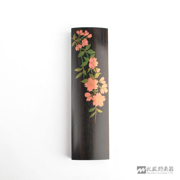 吹物 篳篥 ケース・袋 【完売】篳篥ケース 垂れ桜蒔絵に透き漆 黒檀材