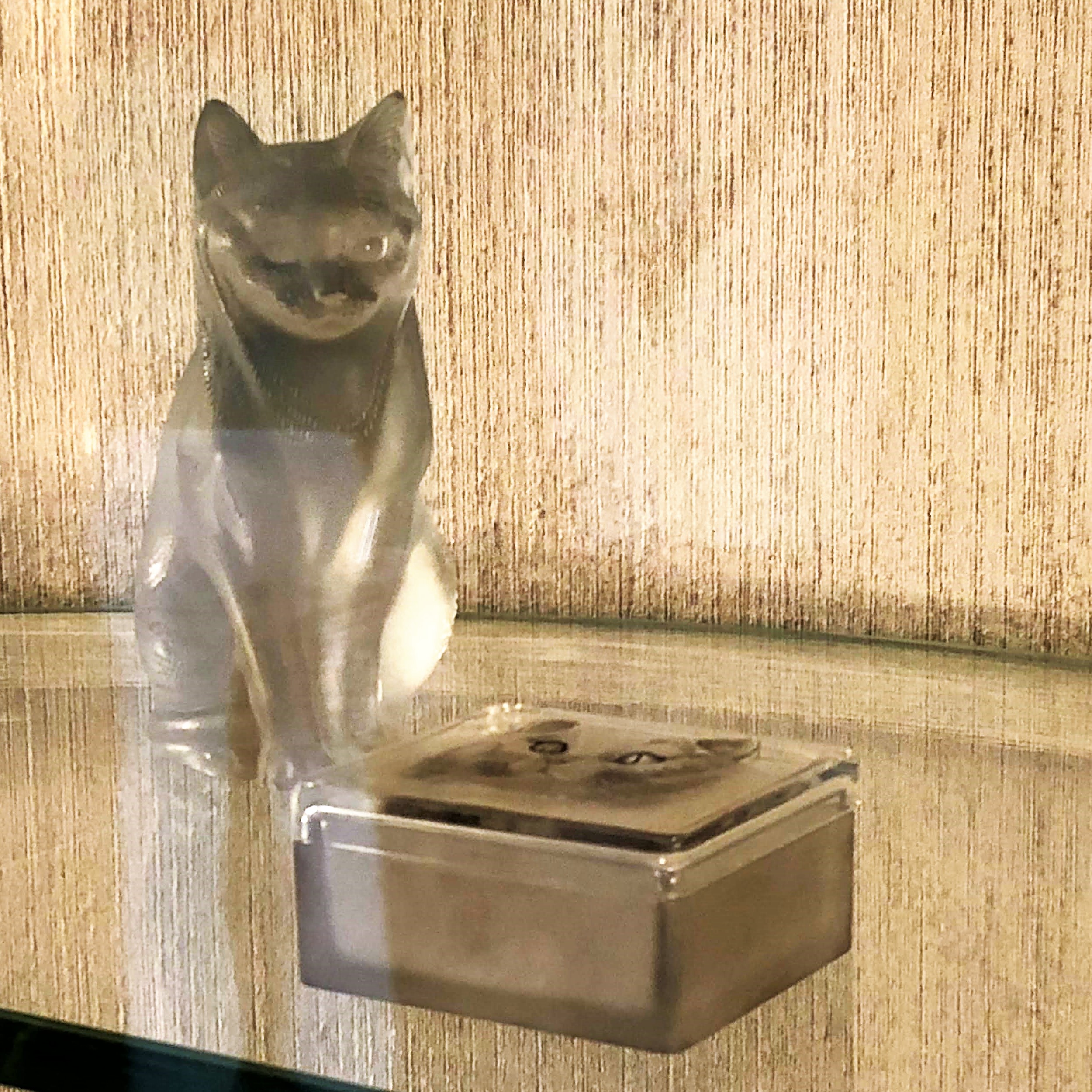 ☆LALIQUE ラリック クリスタル 猫 ネコ 大型 置物 飾物☆ ラリック