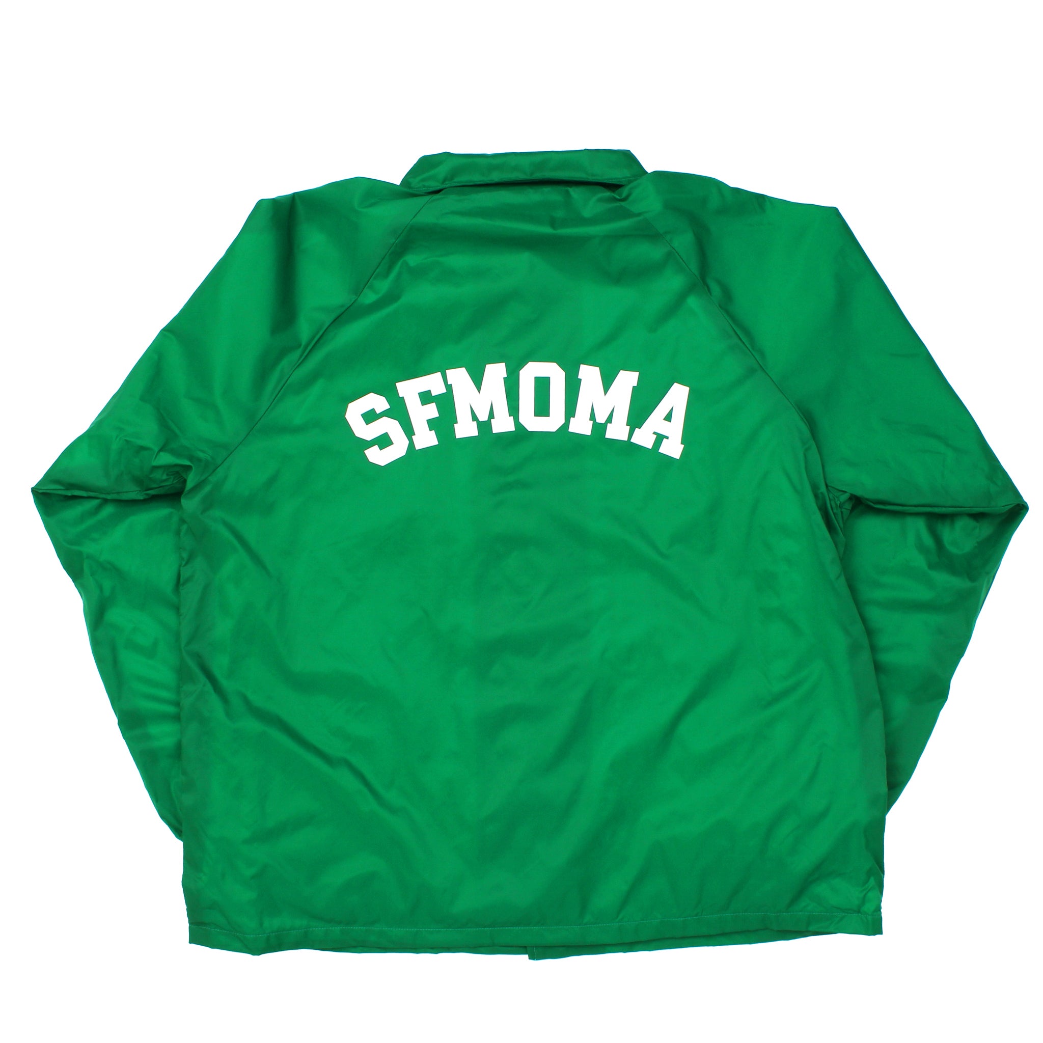 SFMOMA Collegiate Logo Coach Jacket: Green - SFMOMA Museum Store