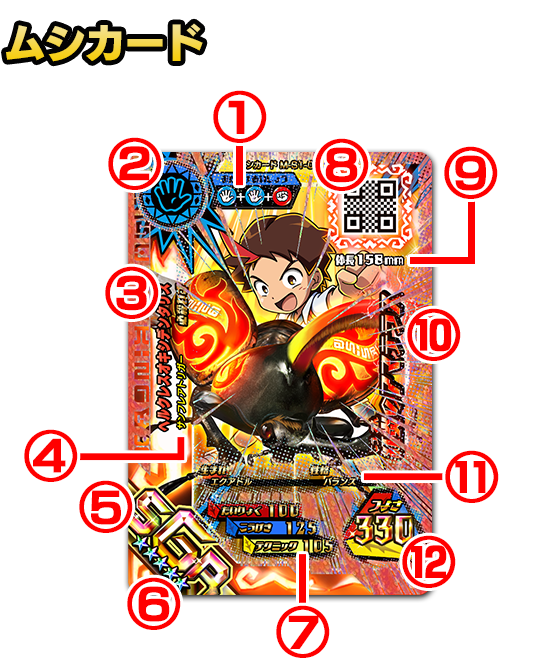 カードの見方｜あそび方｜新甲虫王者ムシキング｜セガ #ムシキングカード