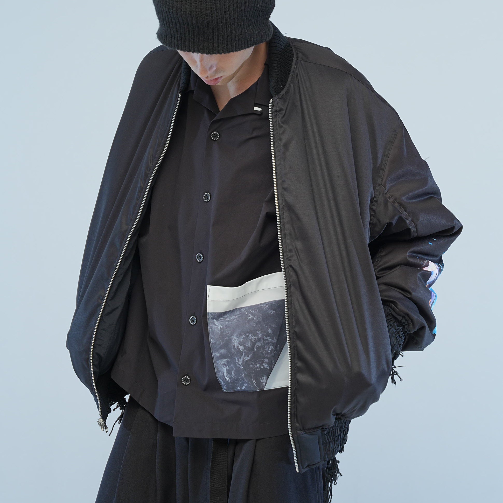 MUZE TURQUOISE LABEL × PETER RIVE - REVERSIBLE MA-1(BLACK