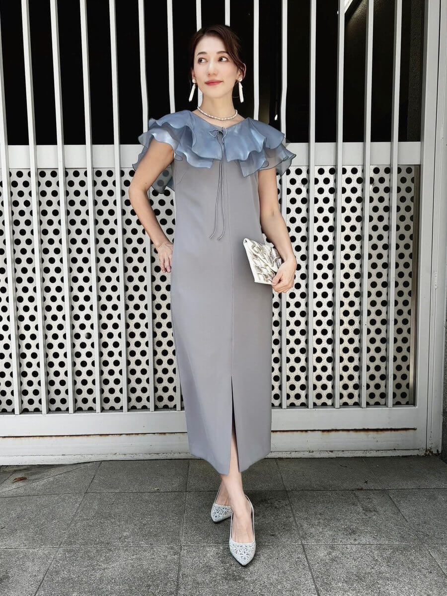 ANDRESD glossy multi ruffle dress Lサイズ 【公式通販】 【ANDRESD