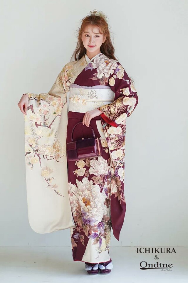 振袖専門店 一蔵の振袖 /紫色/白色/古典/花柄/ E-1105 | My振袖