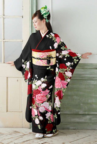 幻の花 辻が花染手描き友禅 豪華な絞り振袖 青 〈フルオーダーお仕立て