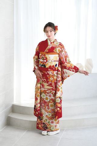 きもの幸造の振袖 /赤色/古典/桜柄/ 藤娘 きぬたや総絞り | My振袖