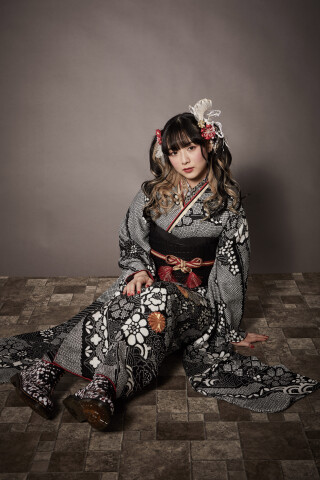 振袖 フルセット 長襦袢セット 成人式 バイカラー 総絞り 黒 本日限定