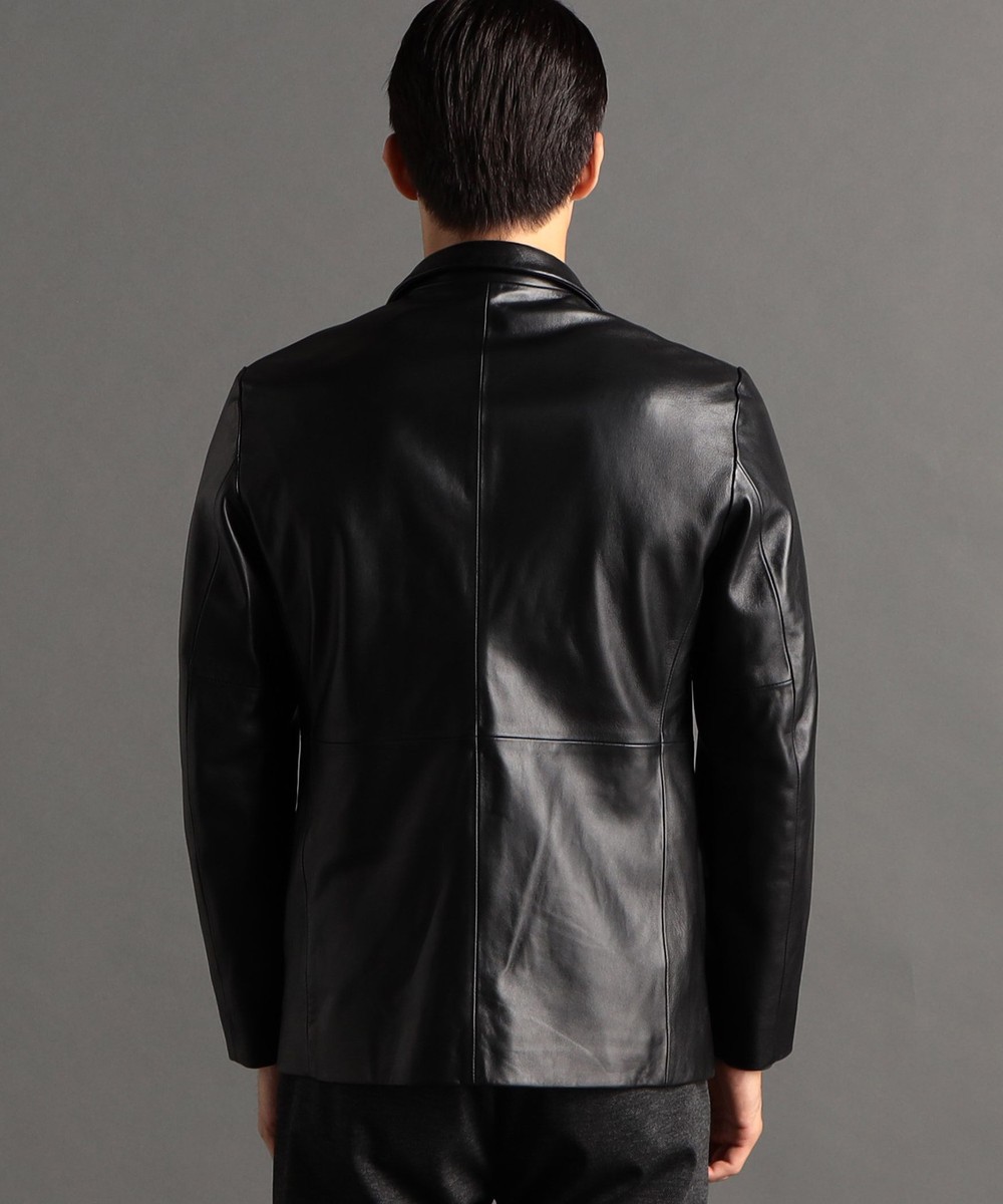 NICOLE ニコル牛革レザージャケット48 テーラード本革ライダース