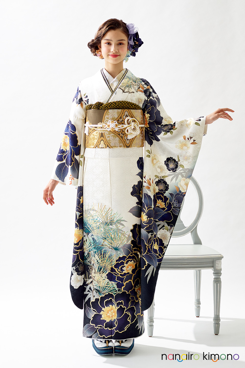 ナナイロキモノWEBショップ / 成人式振袖レンタルフルセット｜白色