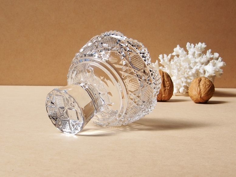 佐々木ガラス クリスタル ロビン 小鳥 コンポート 花瓶 脚付きボウル