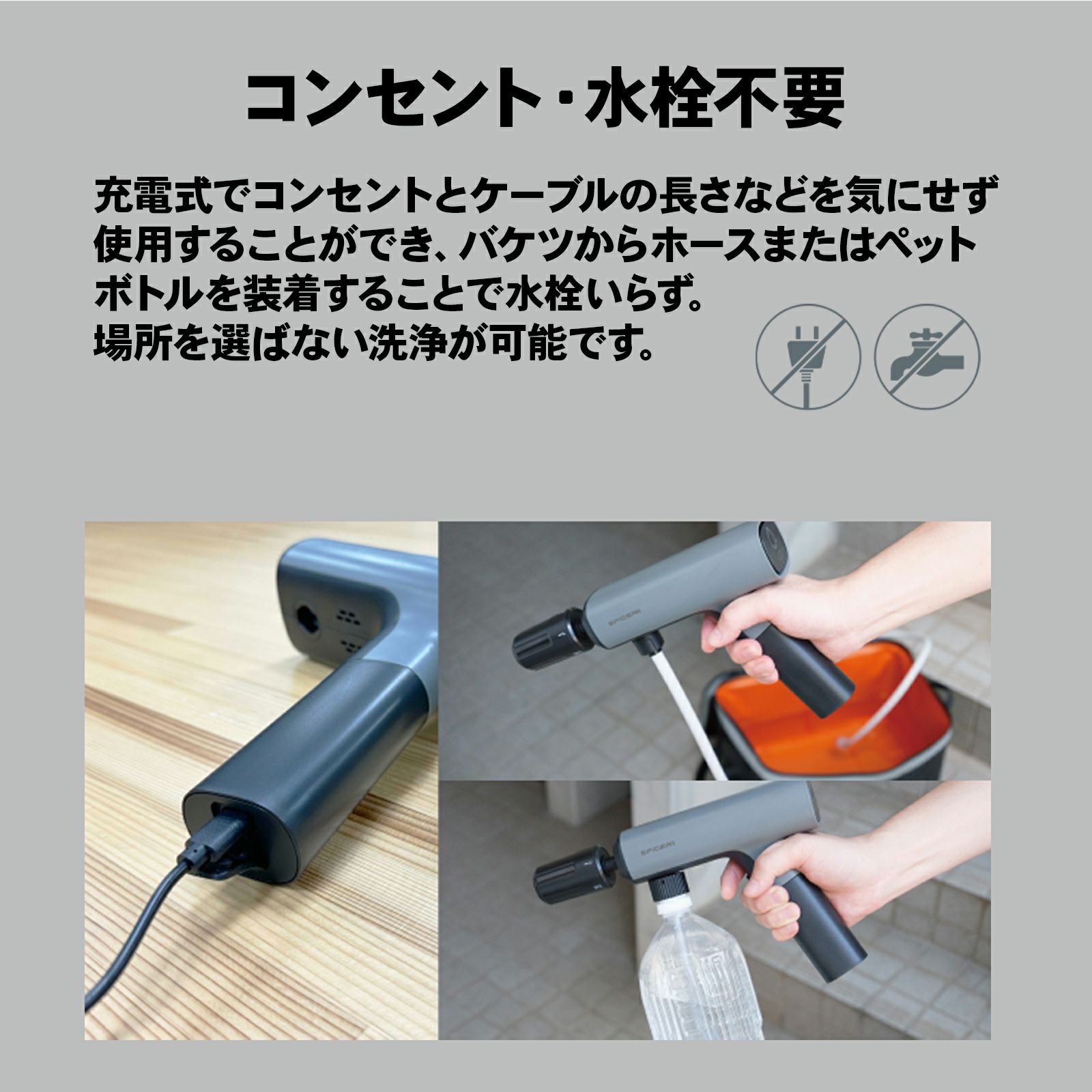 SYGN HOUSE サインハウス「SPICERR」ポケッタブル 高圧洗浄機 SWU-201