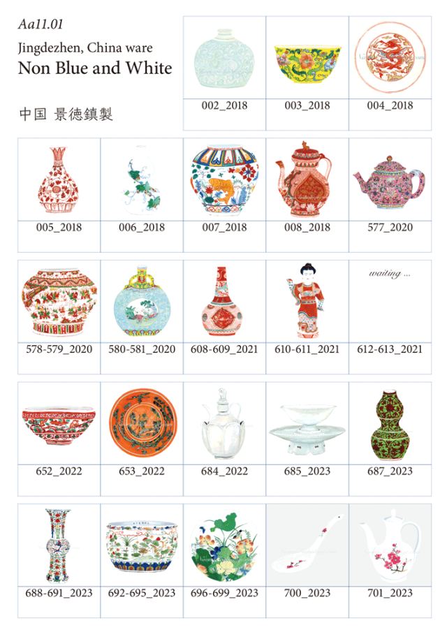 Aa11.01 – Jingdezhen, China ware, Non Blue and White | 中国 景徳鎮