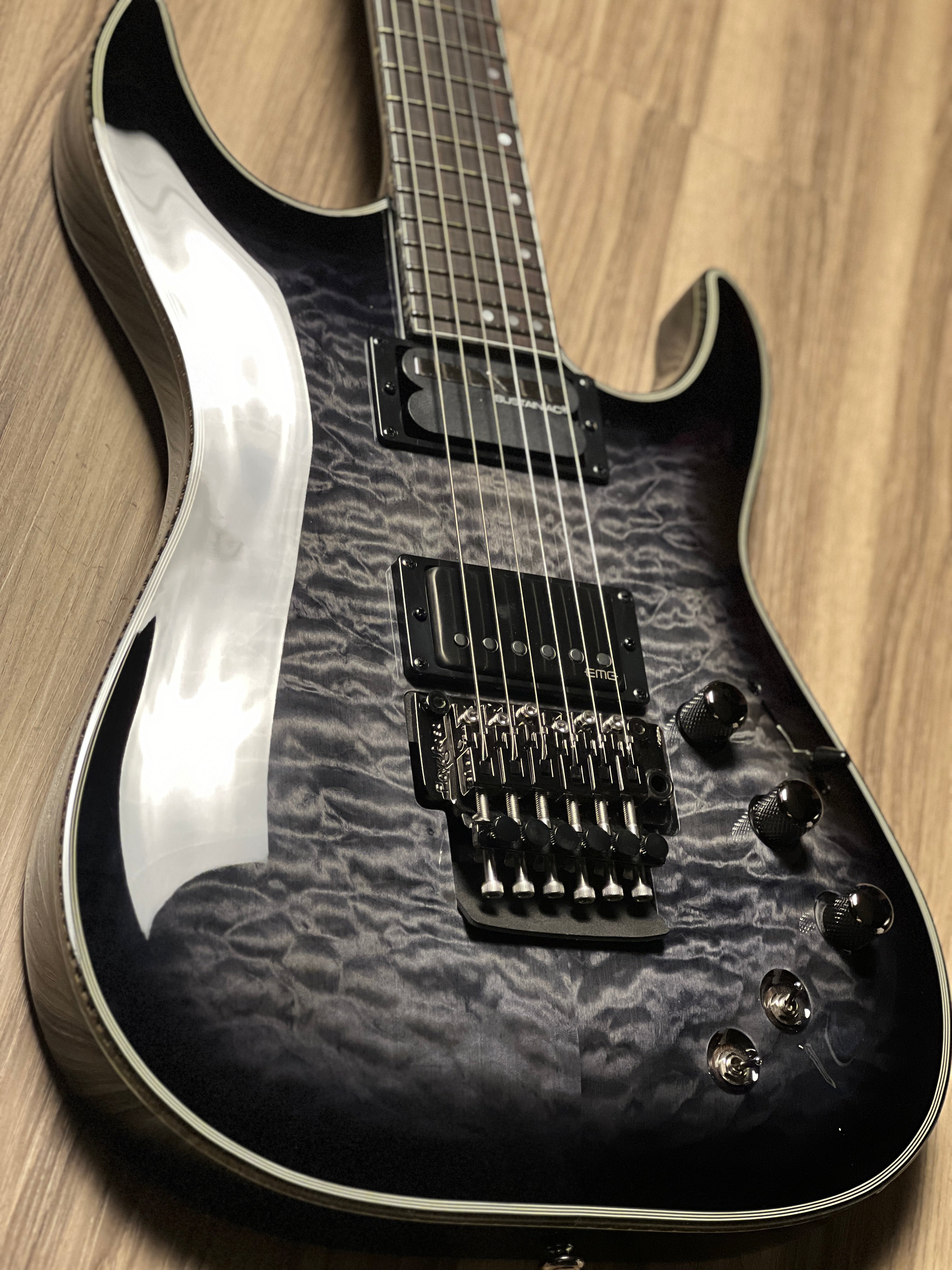 Schecter Hellraiser Hybrid C-1 FR S TBB in Trans Black Burst