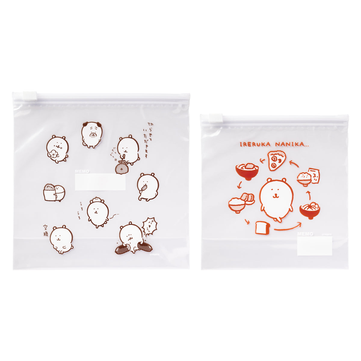 ナガノキャラクターズ スライドジッパー保存袋 2サイズセット（10枚入