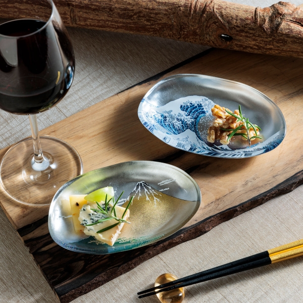 箔一】金沢箔 北斎 ガラストレー(銀)海外の方に大人気～ - 日本製高級
