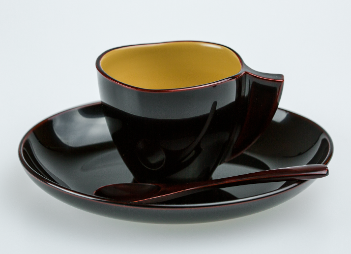 越前漆器】 吉野 夫婦コーヒーカップ（カップ＆ソーサーペアセット