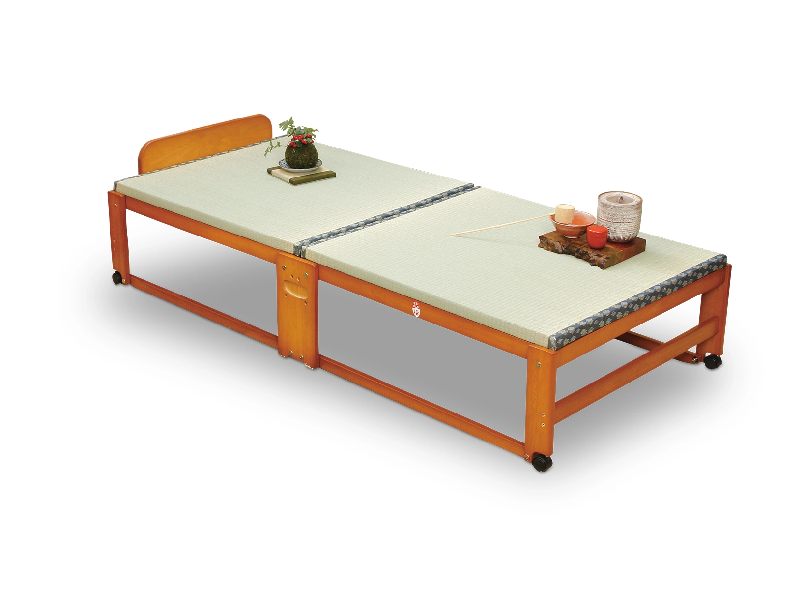 NK-2766］折りたたみひのきスノコベッド ロータイプ シングル［ヘッド