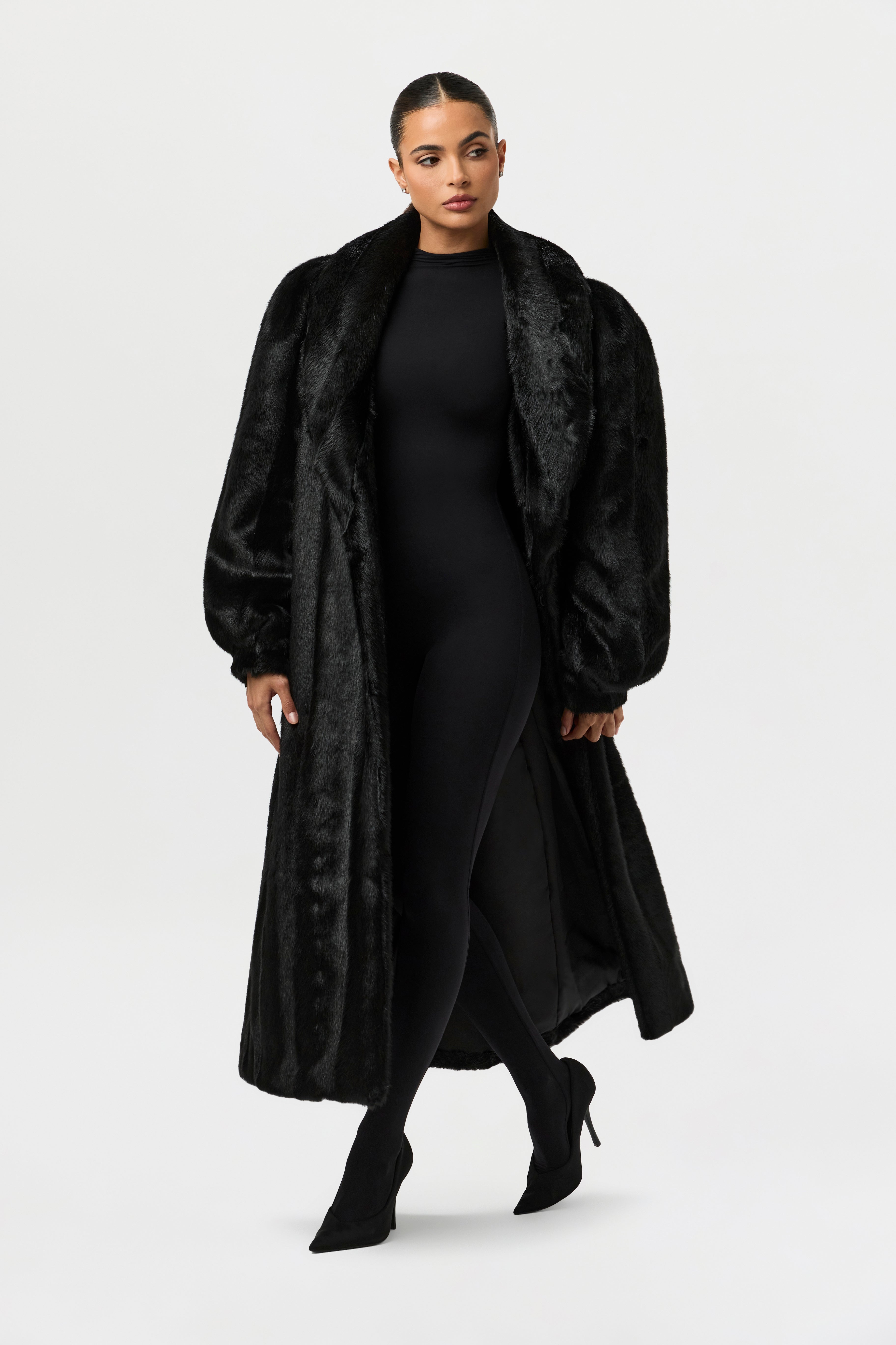 Faux Mink Long Coat – Naked Wardrobe