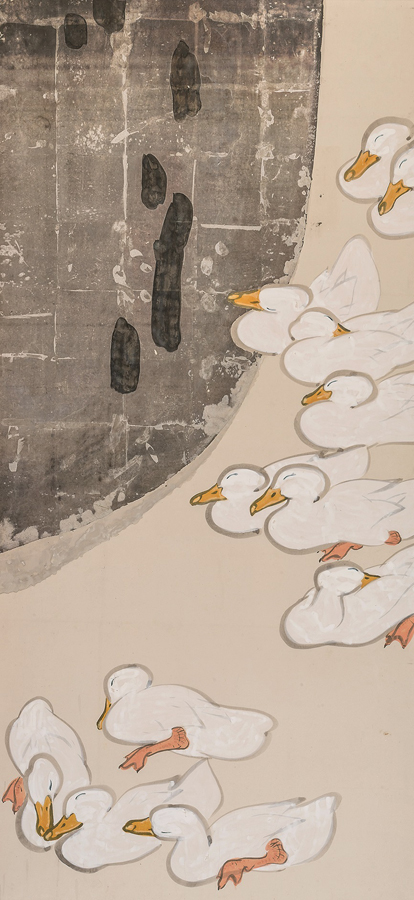 福田平八郎： 桜 ：肉筆保障：共シール：絹本：彩画