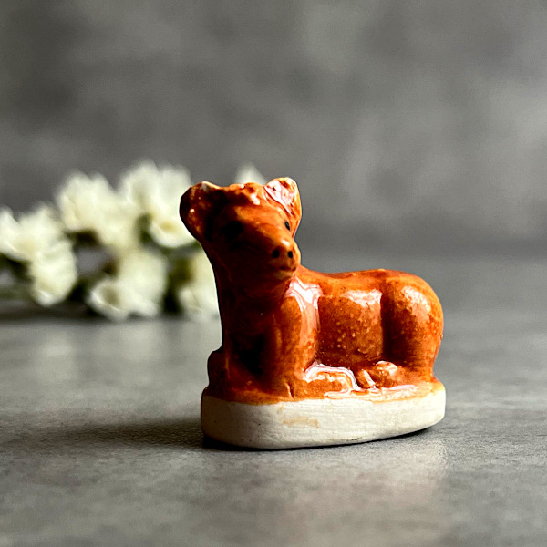 フランスアンティーク ホーロー 羊さんの小さなお皿 ピンク フランス