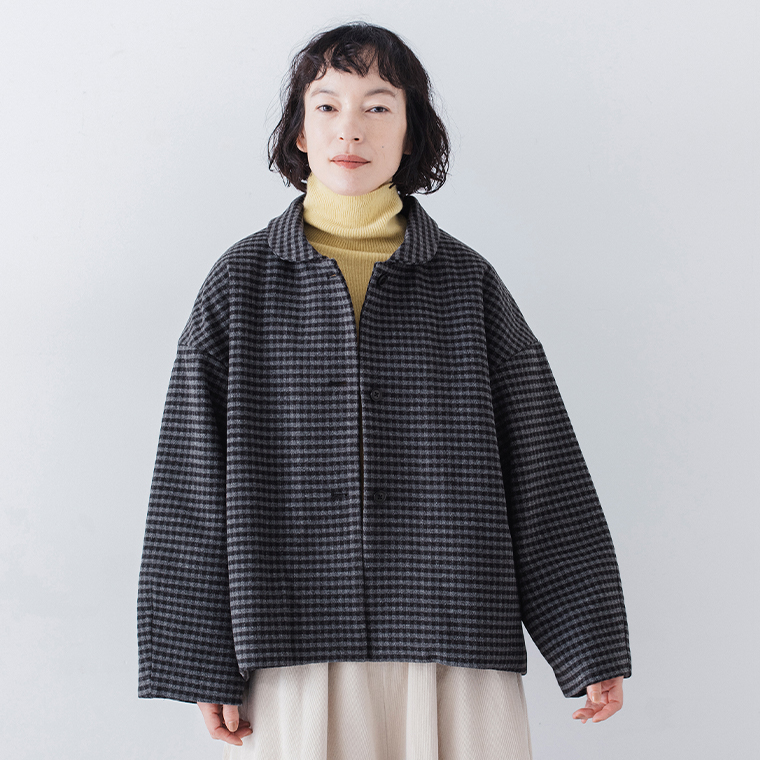 すっきり見えて、しっかりあたたか【 &yarn 】ギンガムチェック中綿