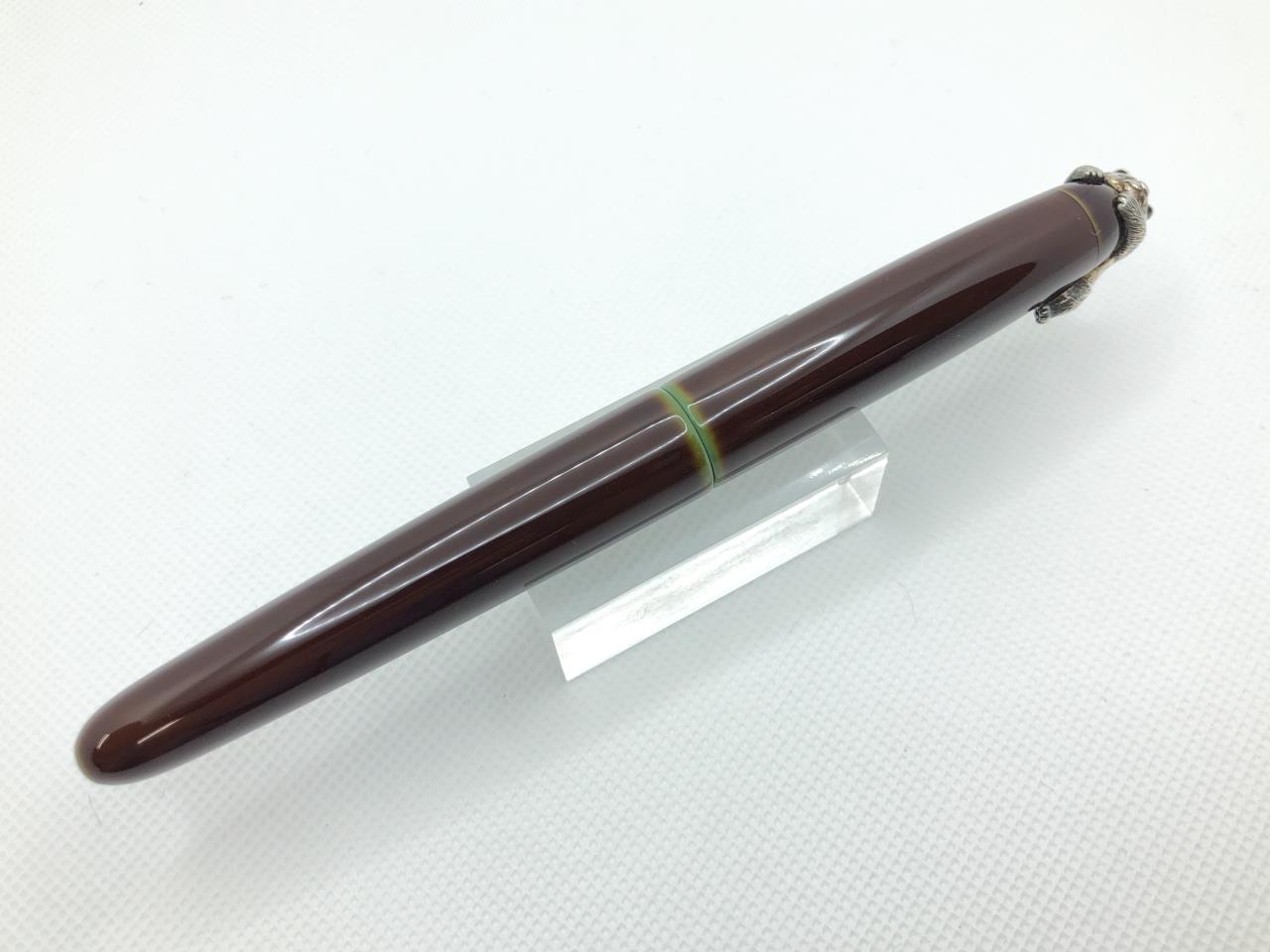 買取実績】中屋万年筆 シガーポータブル 碧溜 碧溜 転がり止めパンダ付