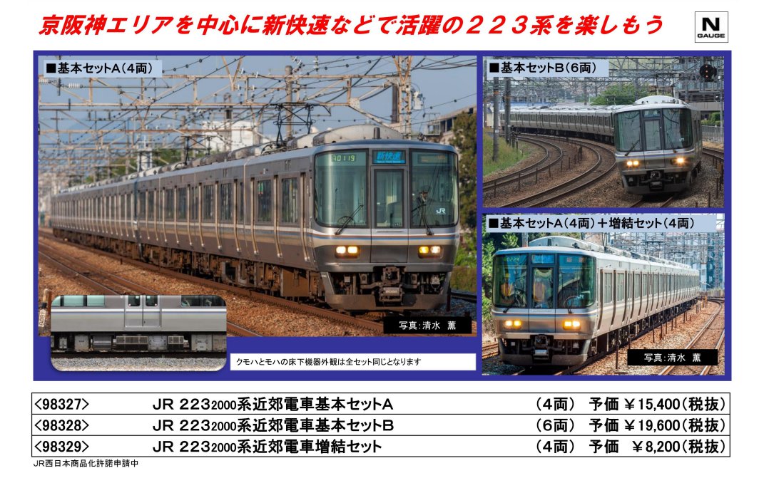 TOMIX JR 223-2000系近郊電車増結セット 98329 | NGaugeJP - 横濱模型