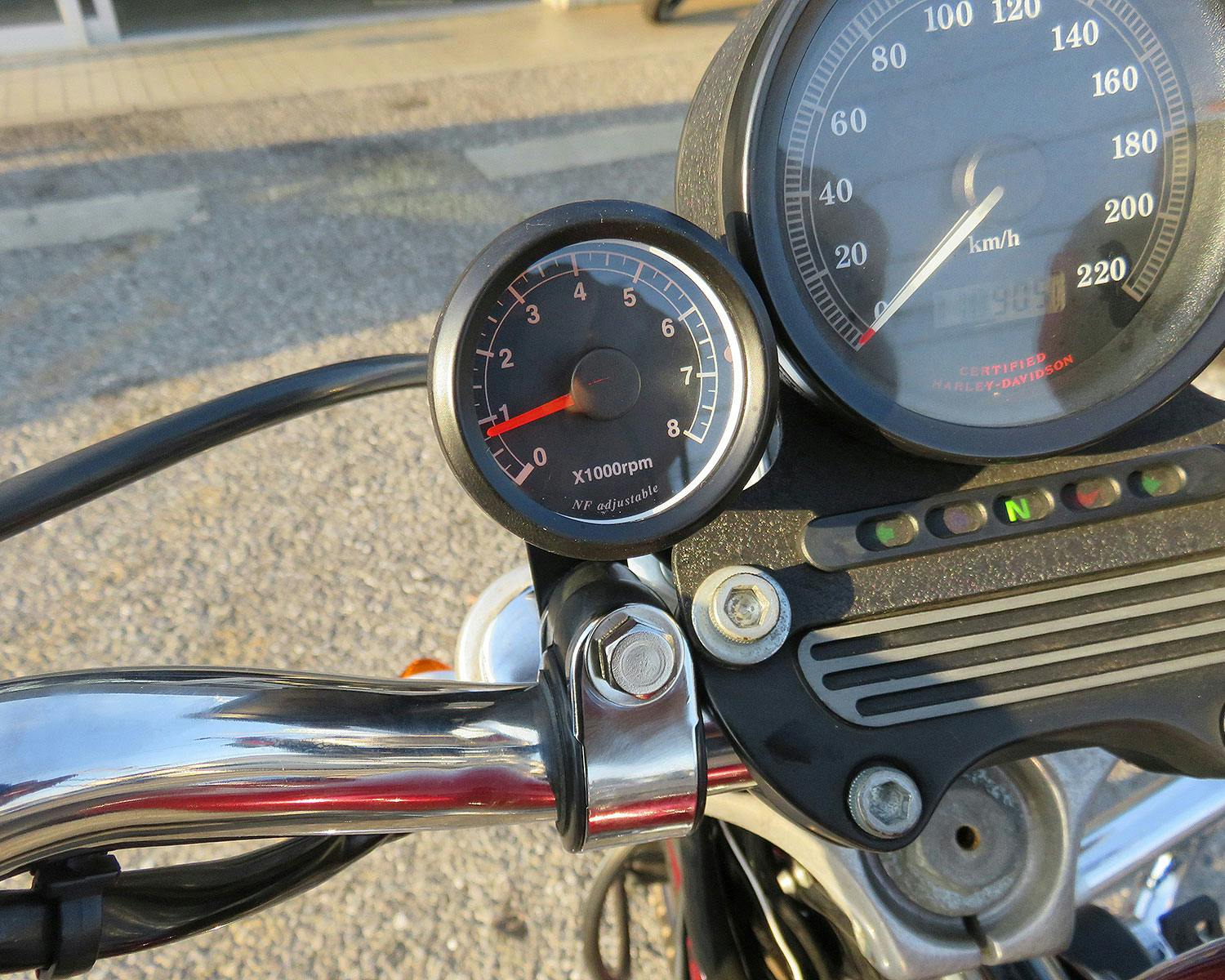 バイク用1インチパイプクランプアナログ時計ヴィンテージハーレー