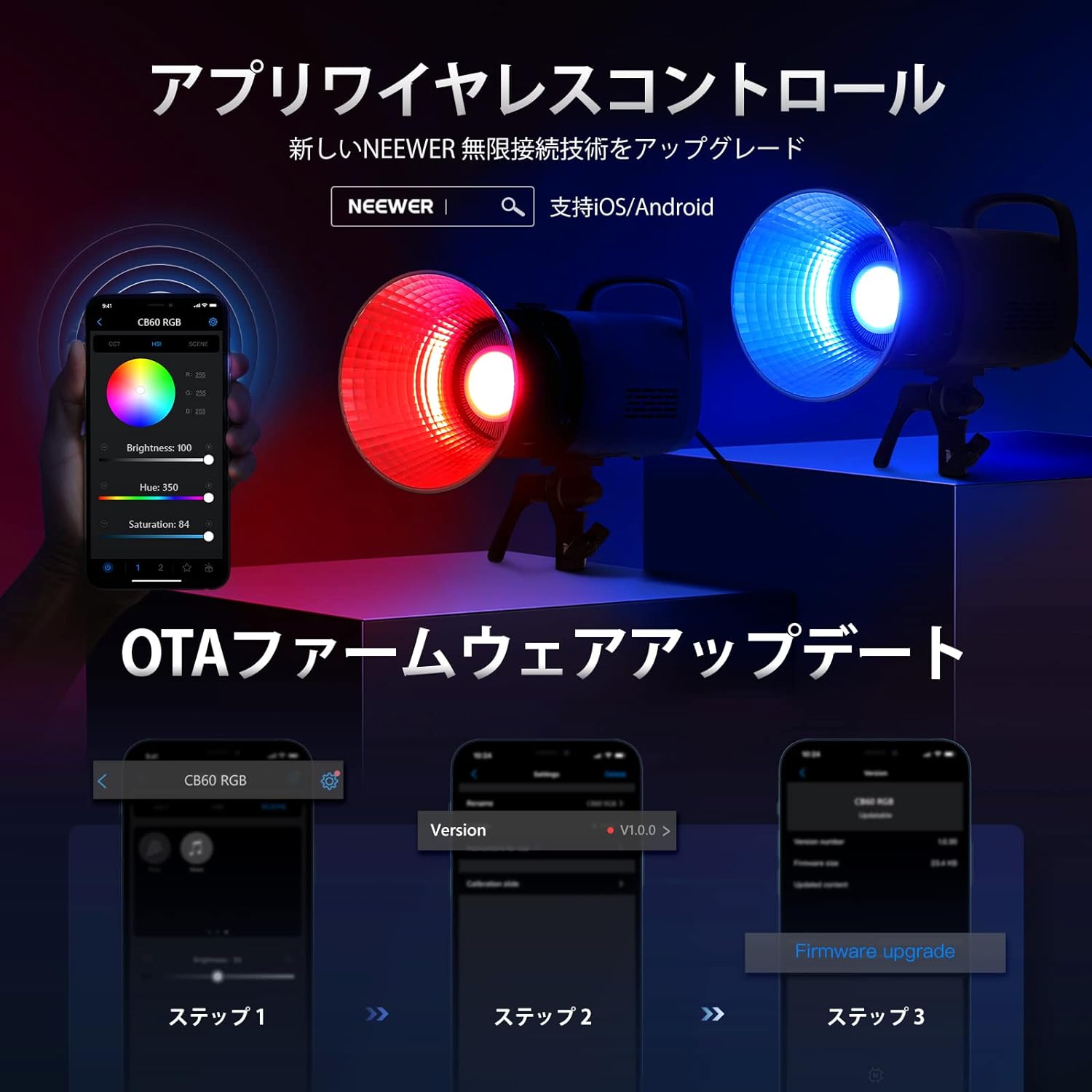NEEWER CB60 RGB 70W LED ビデオライト – NEEWER.JP