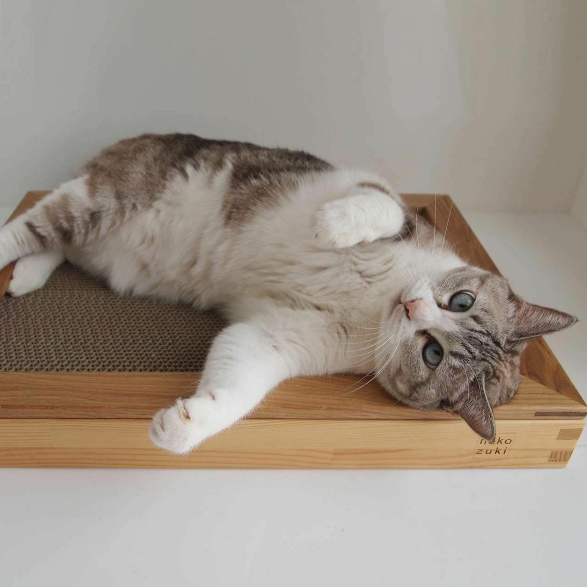 猫の木製爪とぎベッド。動いてしまう不安定な研ぎ場対策にお薦め