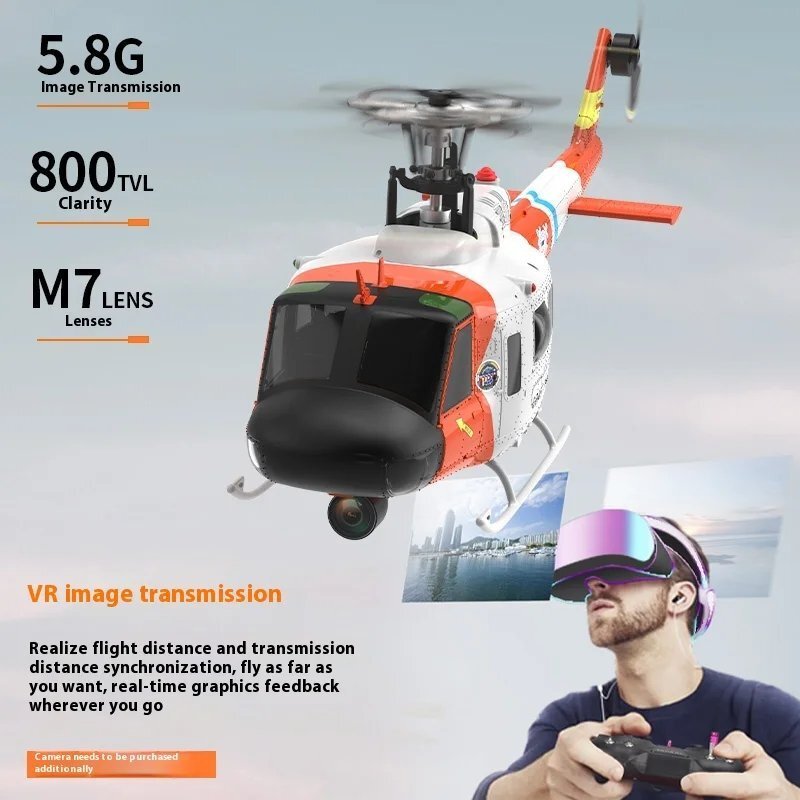 YUXIANG F07S GPS RC ヘリコプター ミリタリースケール UH-1 Huey